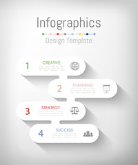 Infographic design elements for your business data with 4 options, parts, steps, timelines or processes. Vector Illustration.