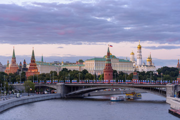 The main Moscow landmark - the Kremlin in the evening time	