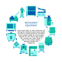 Restaurant equipment concept banner in flat style