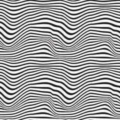 Wavy abstract seamless background pattern. Black and white