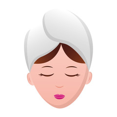 woman with towel spa