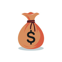 Bag of Money Logo Template, Sack of Money Vector Illustration