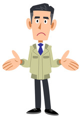 呆れる工務店の男性