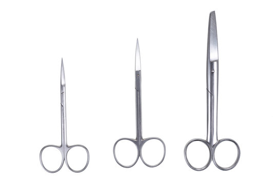 a pair of stainless steel surgical forcep isolated on white backgroundwith clipping path