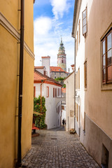 Fototapeta na wymiar Street in Cesky Krumlov. Czech Krumlov, Czech Republic