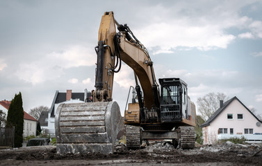 Bagger auf einer Baustelle