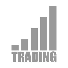 trading icon with five steps grey white