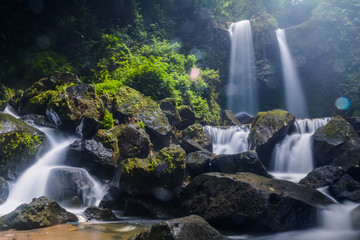 beautiful waterfalls in tropical forests