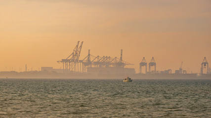 Fototapeta na wymiar DCT Gdansk, Poland. Container facility. Deep water terminal.