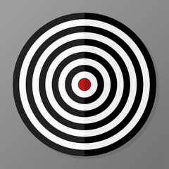 black and white target in flat design
