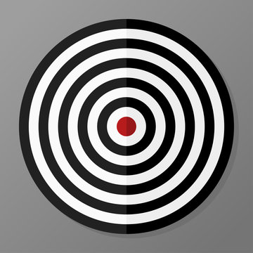 black and white target in flat design