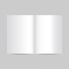 open magazine empty pages vector white realistic