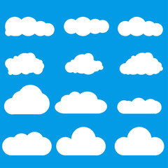 set of white clouds on blue sky
