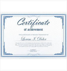 Certificate or diploma retro vintage template