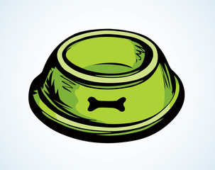 Bowl for pets. Vector drawing