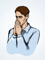 Vector image of the praying person