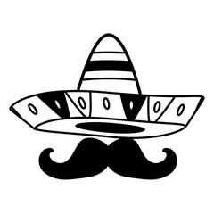 mexican hat with mustache