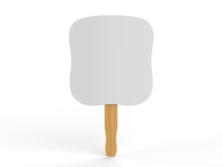 Blank Hand Fan For Mock up. 3d render illustration. 