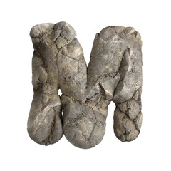 Rock letter M - Capital 3d boulder font - suitable for nature, ecology or environment related subjects