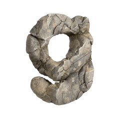 Rock letter G - Small 3d boulder font - Suitable for nature, ecology or environment related subjects
