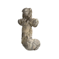 Obraz premium Rock letter T - Lower-case 3d boulder font - Suitable for nature, ecology or environment related subjects
