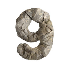 Rock number 9 -  3d boulder digit - Suitable for nature, ecology or environment related subjects