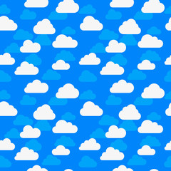 Cute Clouds Pattern. Endless Vector.