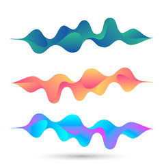Multicolored abstract fluid sound wave. Vector illustration.