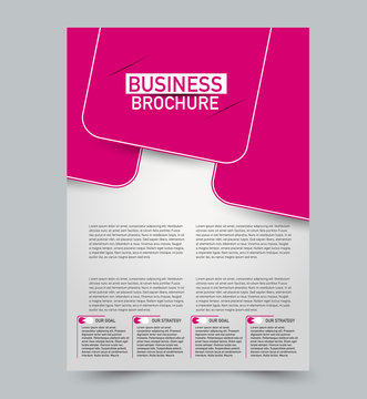 Pink flyer vector design template set. Business brochure. Annual report or magazine cover.