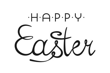 Happy Easter background with stylish lettering. Creative simple headline. Holiday greeting card, poster