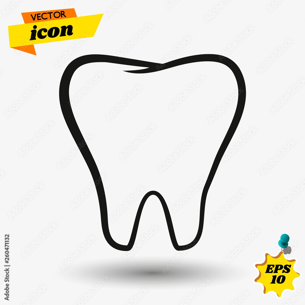 Aufkleber teeth icon dentist flat vector sign/symbol. for mobile user interface