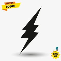 Lightning, electric power vector logo design element. Energy and thunder electricity symbol concept. Lightning bolt sign in the circle. Flash vector emblem template. Power fast speed