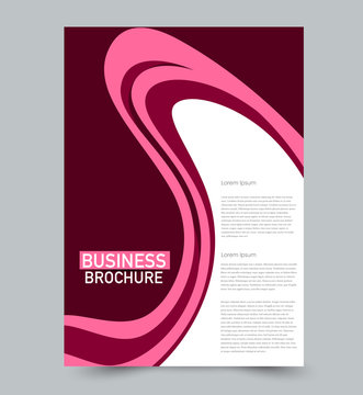 Pink and red vector flyer template. Abstract brochure design. Annual report cover background. For business, education, advertisement. Editable illustration.