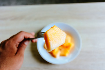 fresh and delicious cantaloupe