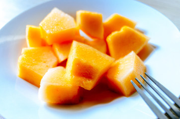 fresh and delicious cantaloupe