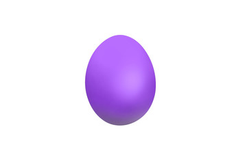 Purple easter egg isolated on white background