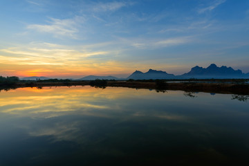 Sunrise at the lake / lake view in sunrise time