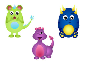 Set of cute monsters.