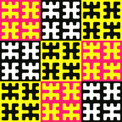 asian style ethnic seamless pattern in bright pop colors