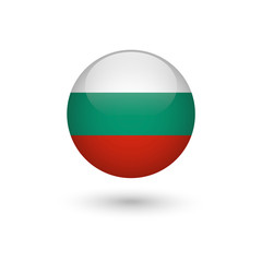 Bulgaria flag round glossy