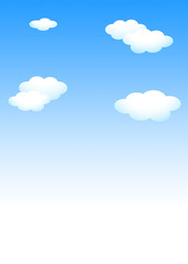 背景素材 テンプレート：青い空 白い雲 イラスト