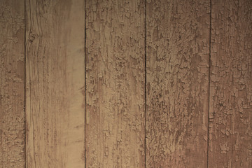 Old wooden painted boards. Vertical view. Close-up. Background. Texture.