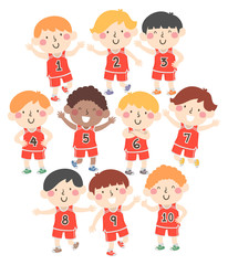 Kids Boys Sport Jersey Numbers Illustration