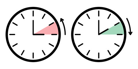 day light saving time black white sign