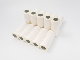 cash tape in rolls. on a white background