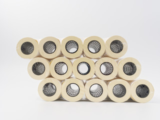 cash tape in rolls. on a white background