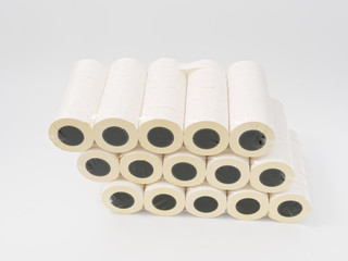 cash tape in rolls. on a white background