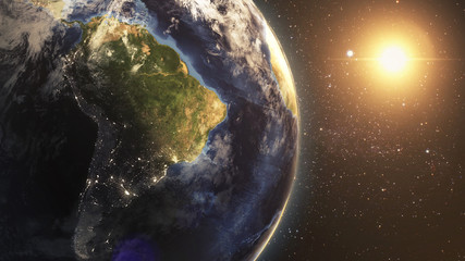 Fototapeta na wymiar Earth From Space At South America