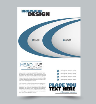 Blue flyer design. Abstract brochure or annual report template. Vector illustration.