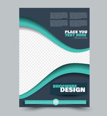 Business flyer design. Abstract brochure or annual report template. Green color. Vector illustration.